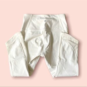 Lululemon White High Rise Crop Leggings
